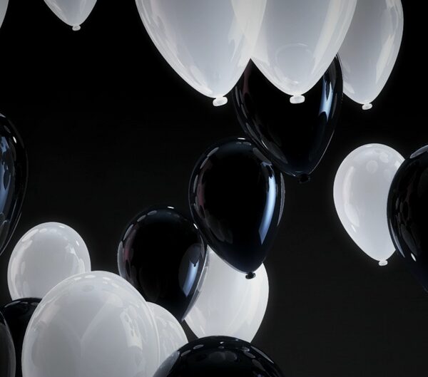 Воздушные шарики Белые и Черные